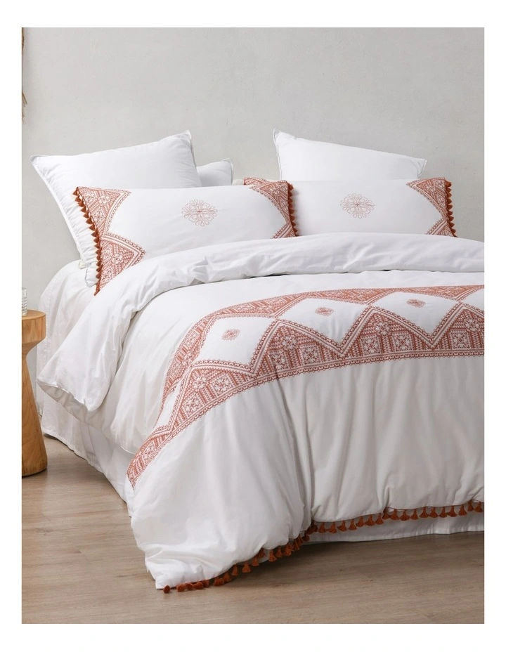 Liberty Cotton Quilt Cover Set in Rust