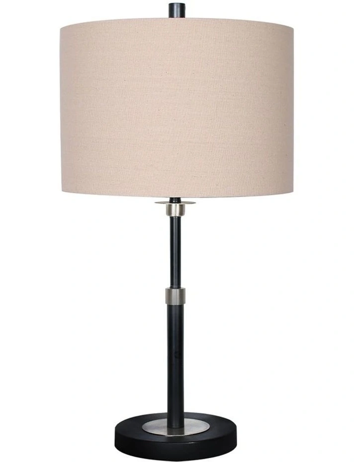 Metal Table Lamp With Cream Fabric Shade