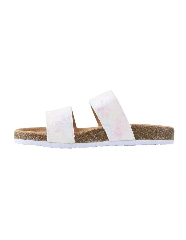 Avery Adjust Slide Sandals in Pastel Rainbow