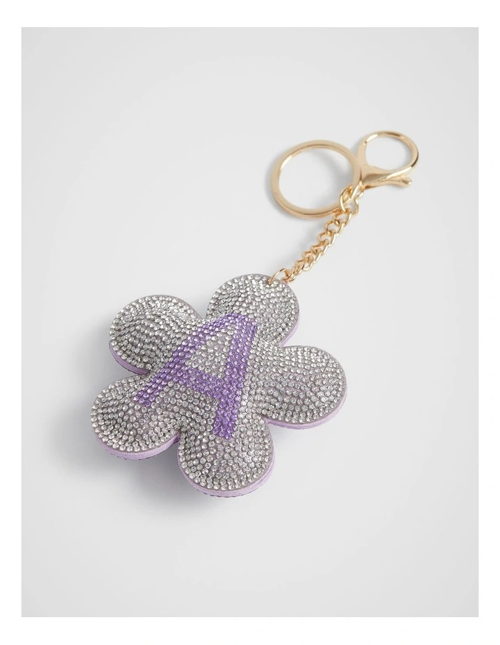 Daisy Initial "A" Keyring in Purple
