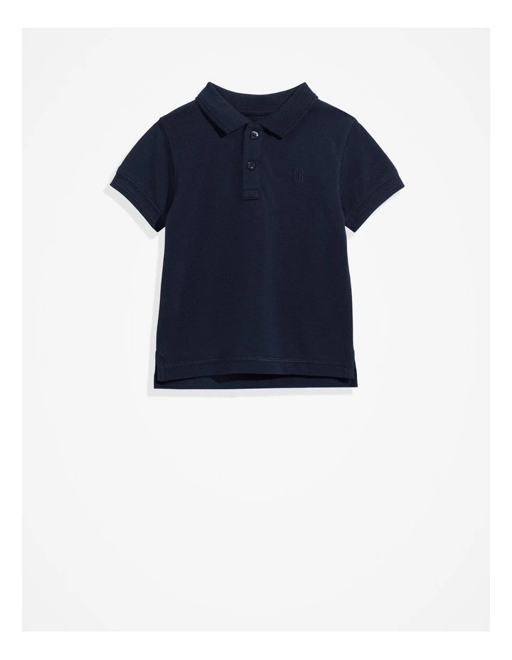 Organically Grown Cotton Polo Shirt in Navy