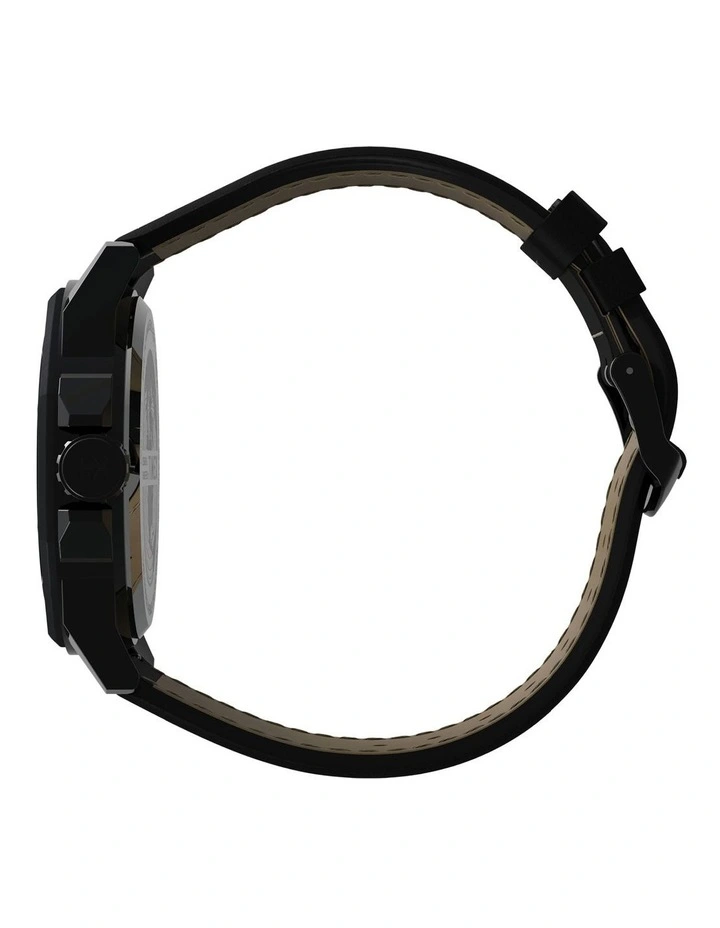 Essex Ave TW2V42900 Leather Watch in Black
