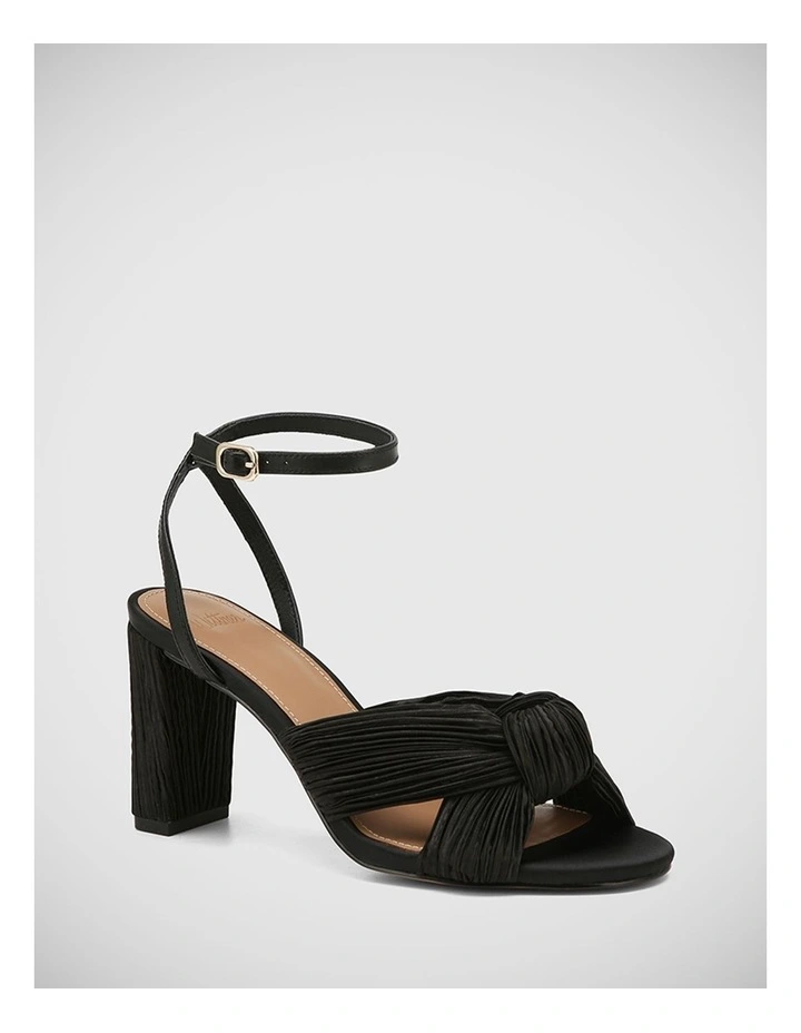 Razel Recycled Satin Sandal in Black