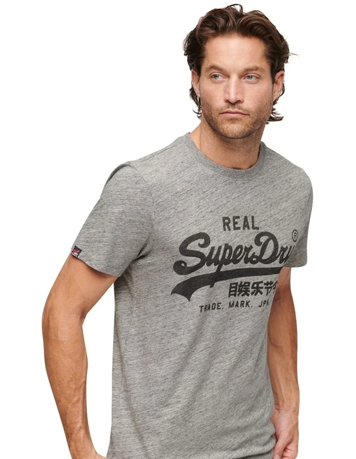Vintage Logo T-shirt in Athletic Grey Marl