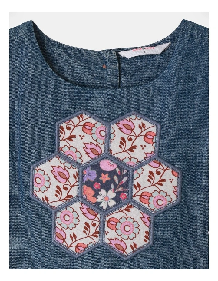 Scout Scalloped Dress in Denim