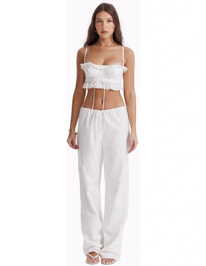 Federica Broderie Anglais Bralette Top in White