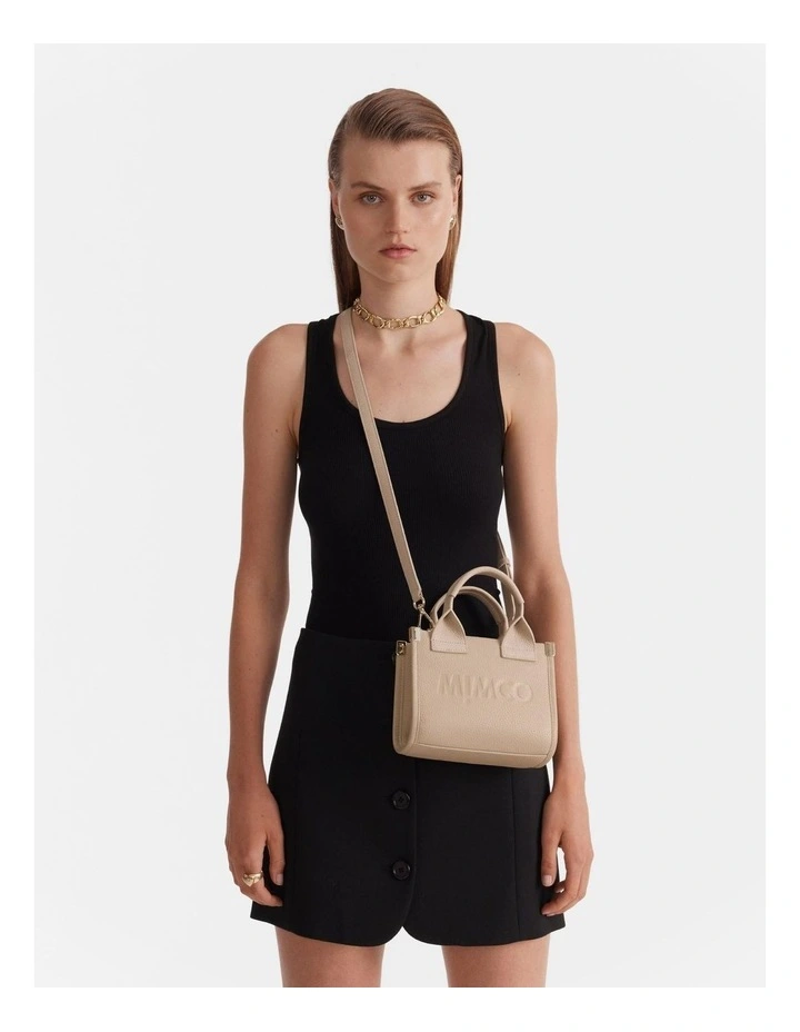 Patch Leather Micro Tote Bag in Waffle