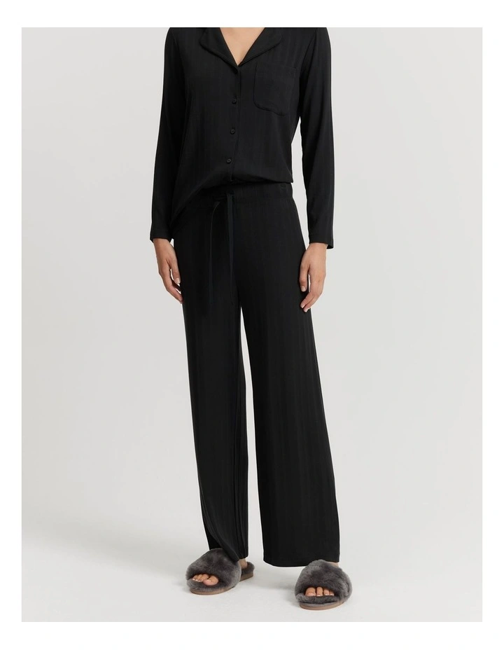 Wide Legging Pyjama Pant in Black