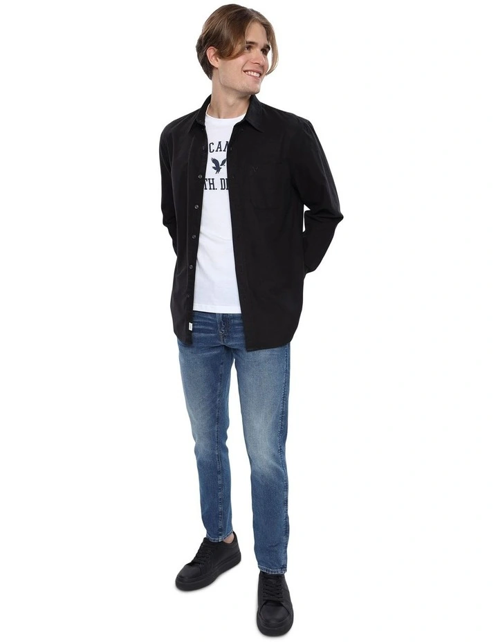 Everyday Oxford Button-Up Shirt in Black