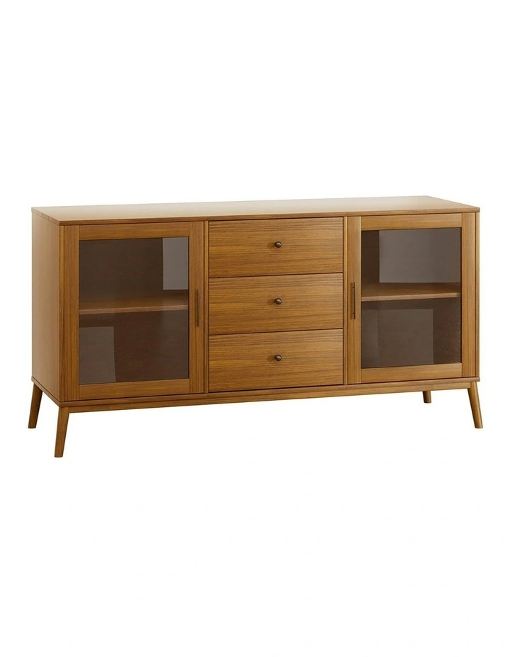 Buffet Sideboard Glass Doors in Oak