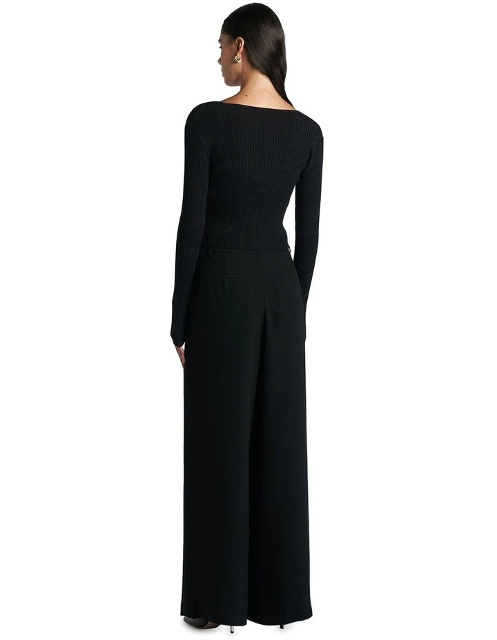 Ribbed Cropped Cardigan in Black