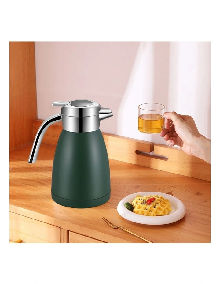 Stainless Steel Insulated Vacuum Thermal Kettle 1.2L in Green