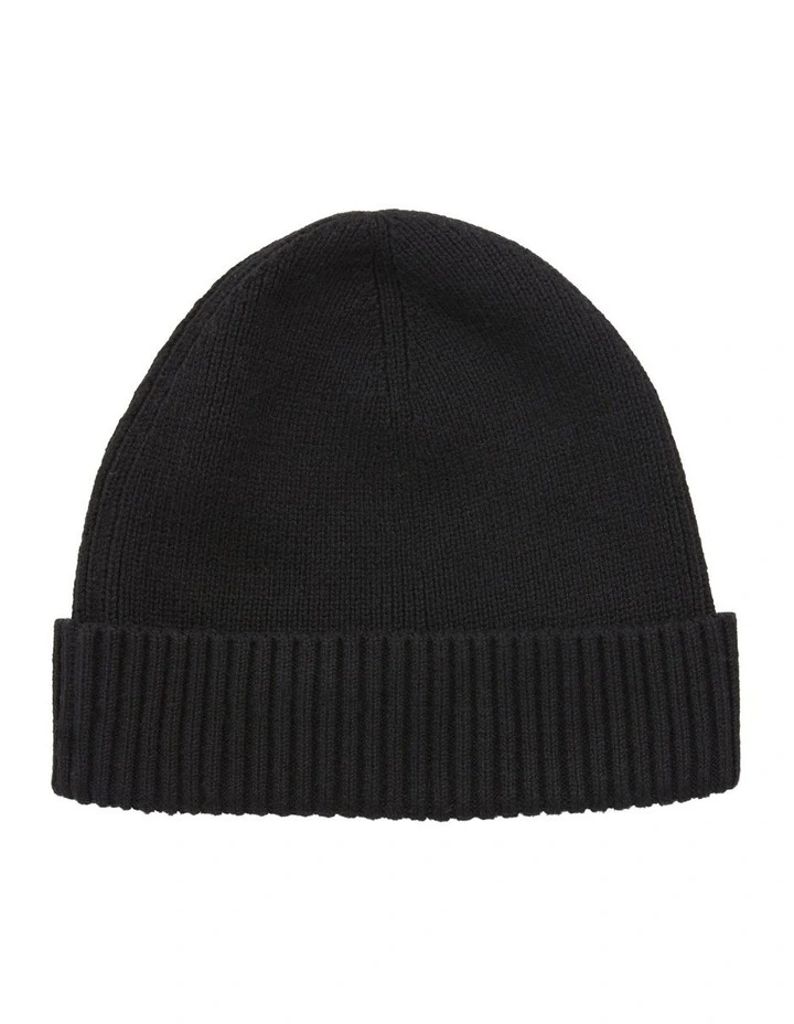 Essential Flag Beanie in Black