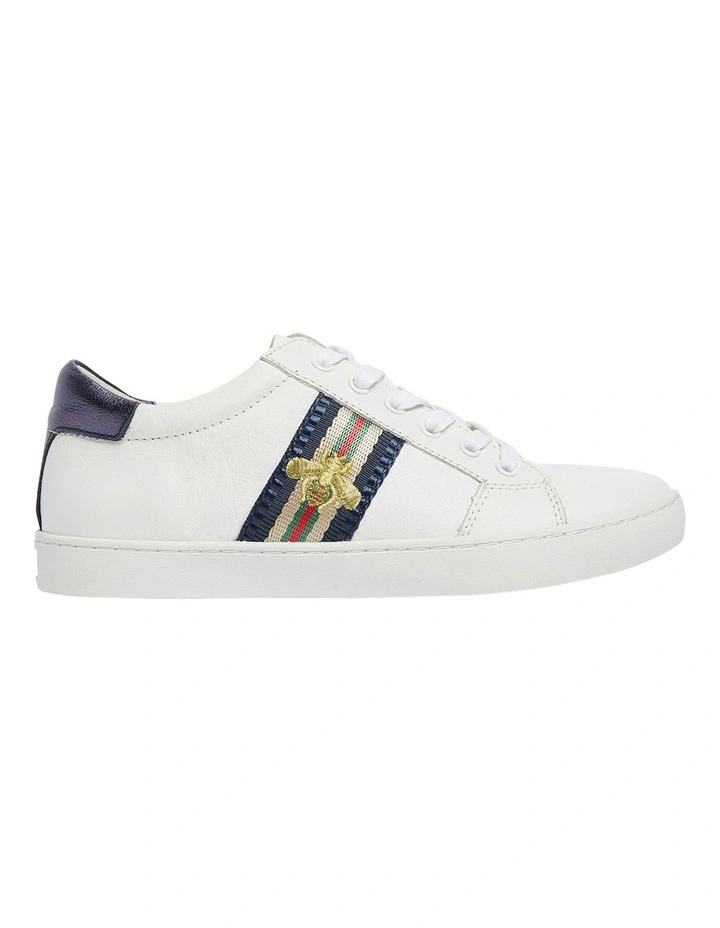 Leather Belem Sneakers in White/Navy