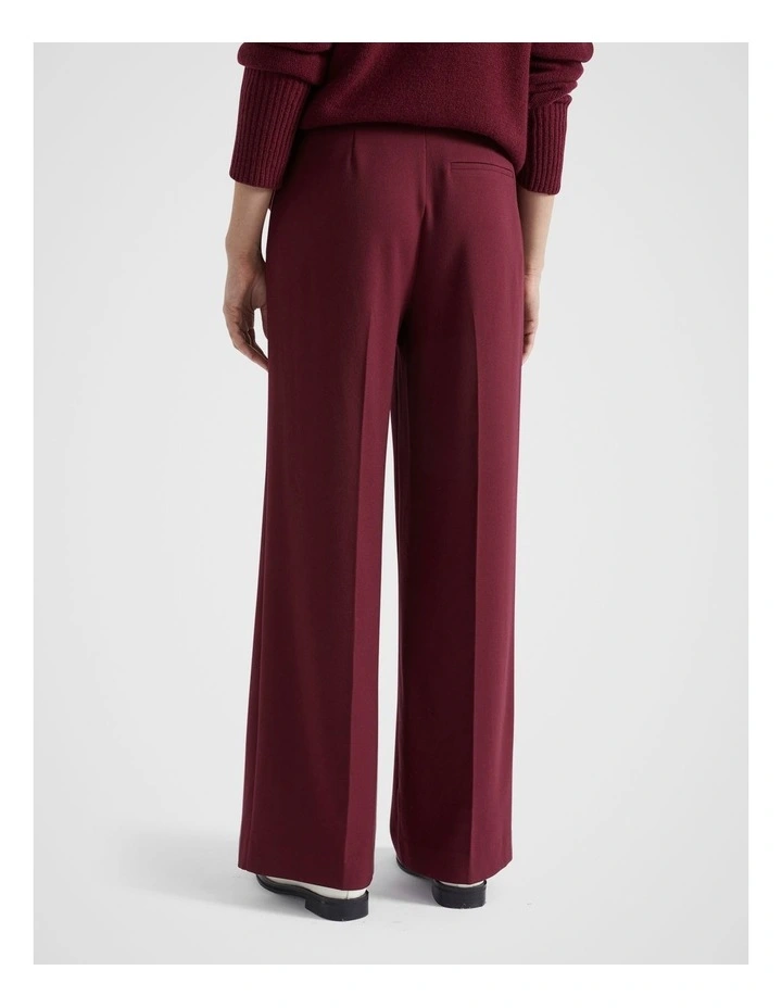 Button Front Pleat Trouser in Boysenberry