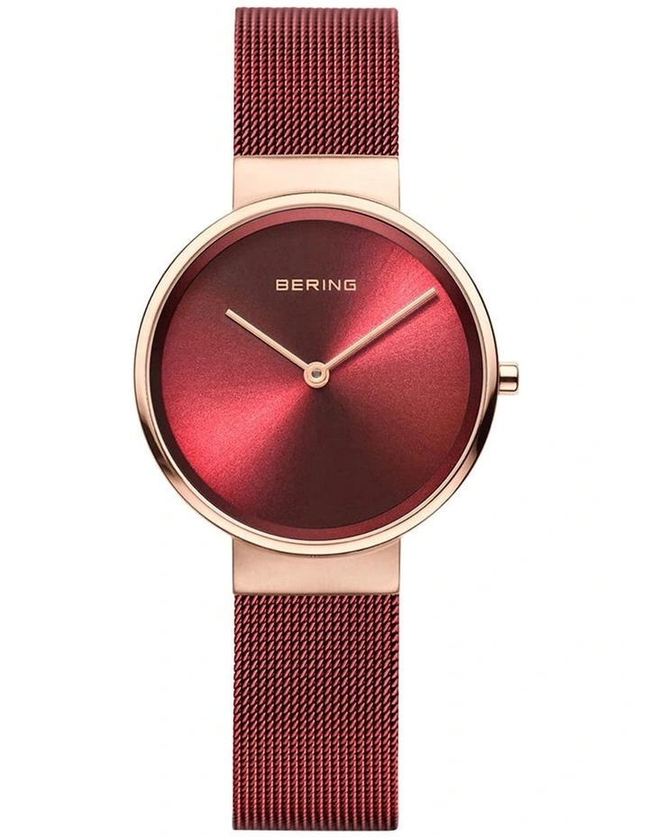 Ladies Classic Collection Red Milanese Stainless Steel Analog Watch 14531-363