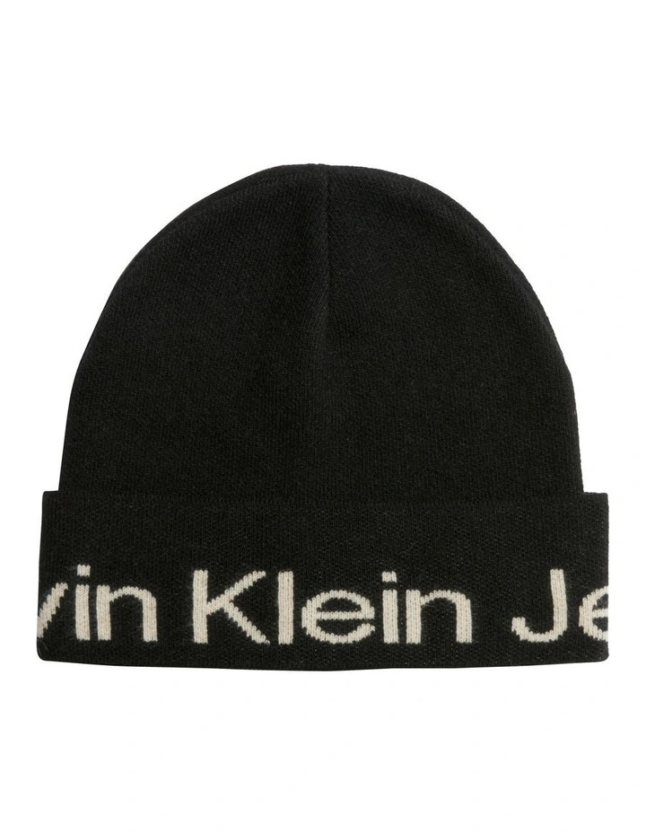 Logo Beanie in Black