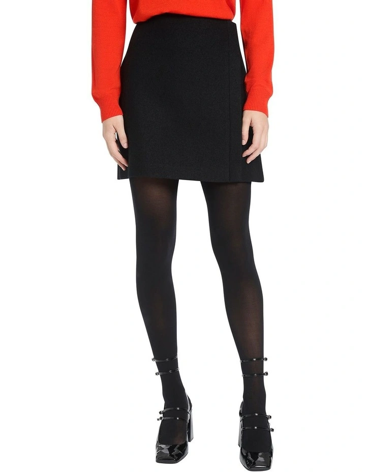 Allie Felted Wool Skirt in Black