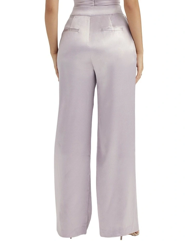 Alivia Satin Trousers in Grey