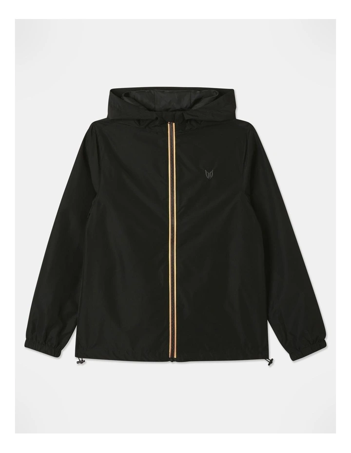 Zip Thru Wind Breaker Jacket in Black
