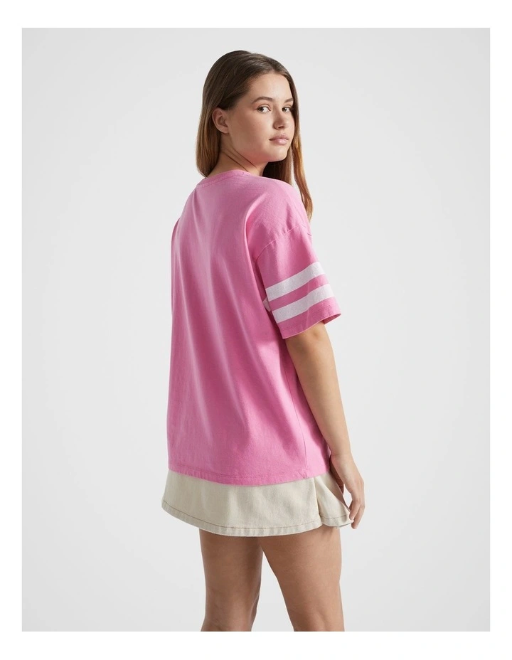 Varsity Tee in Aurora Pink