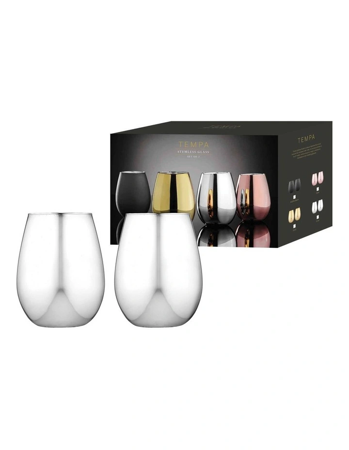 Aurora Glass Tumbler x2 in Silver
