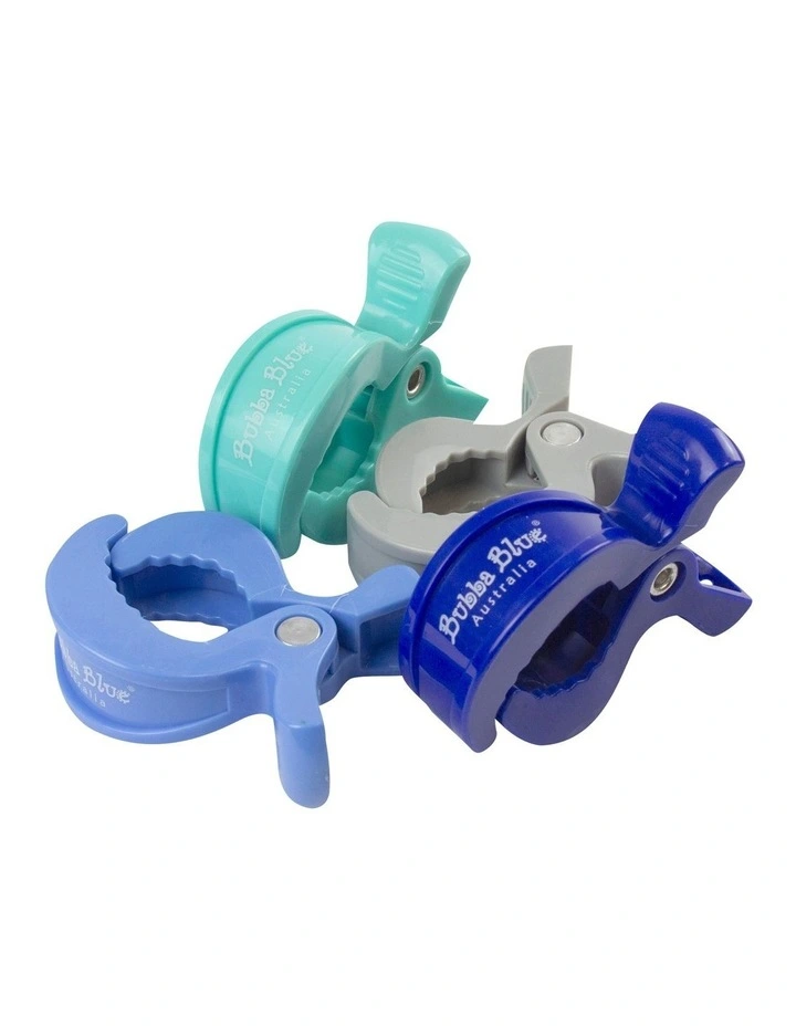 Blue Pram Clips 4 Pack