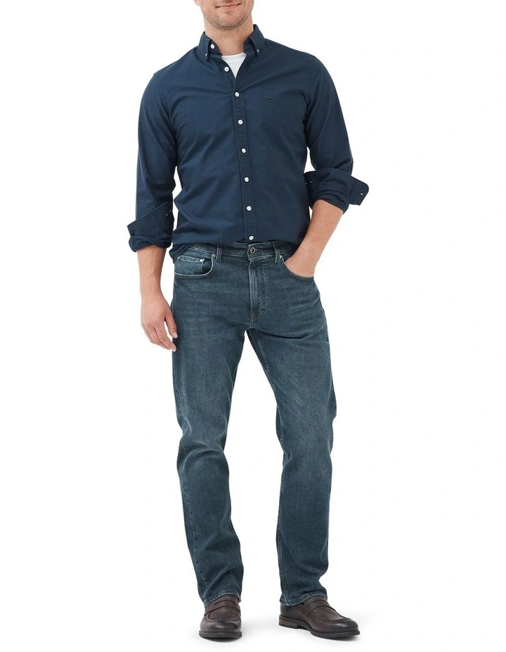 Winton Relaxed Fit Italian Denim Regular Leg in Mid Blue