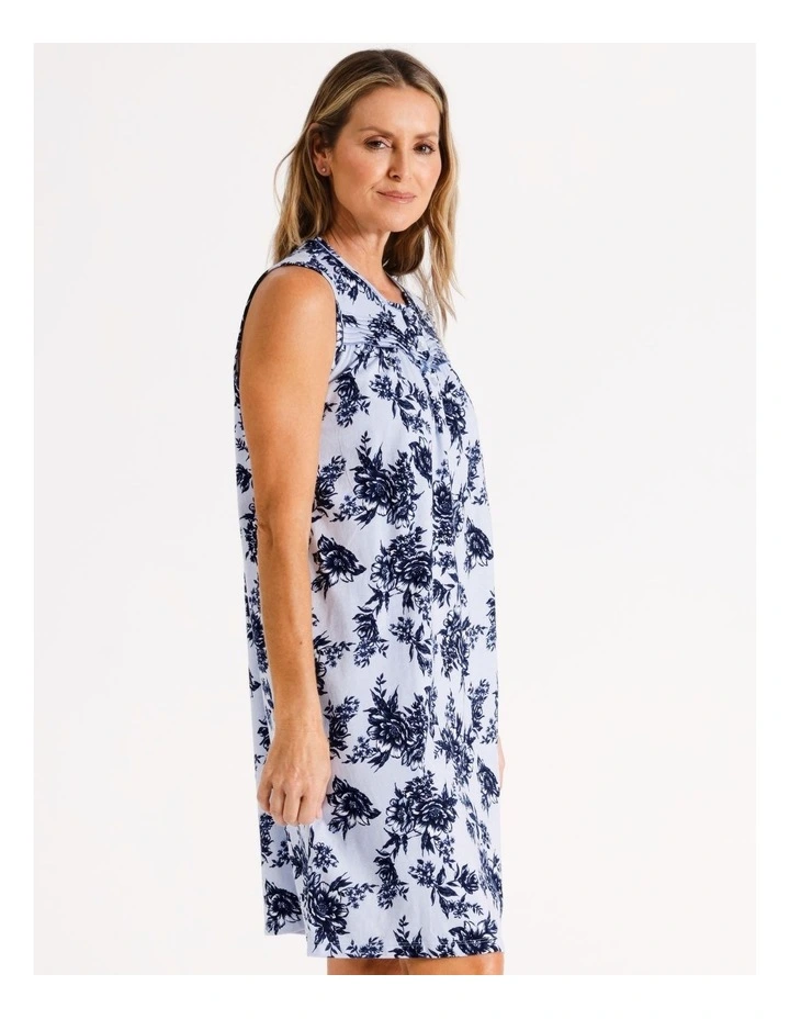 Timeless Sleeveless Nightie in Blue Floral