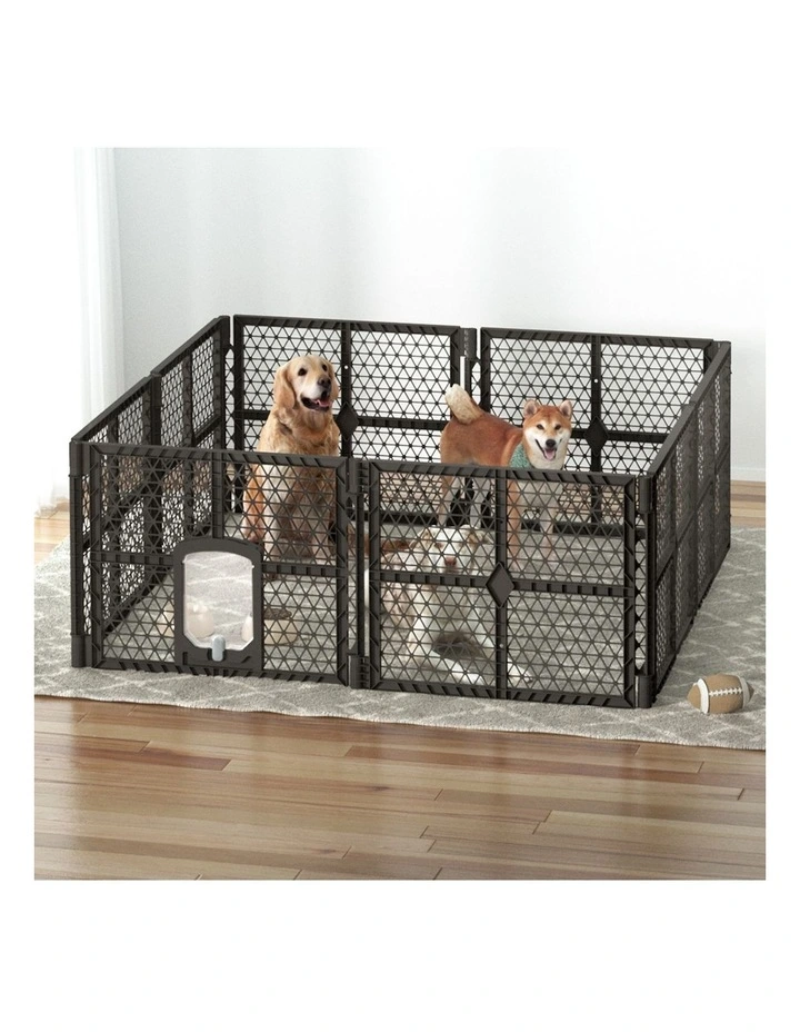 Dog Playpen Enclosure 8 Panel in Brown