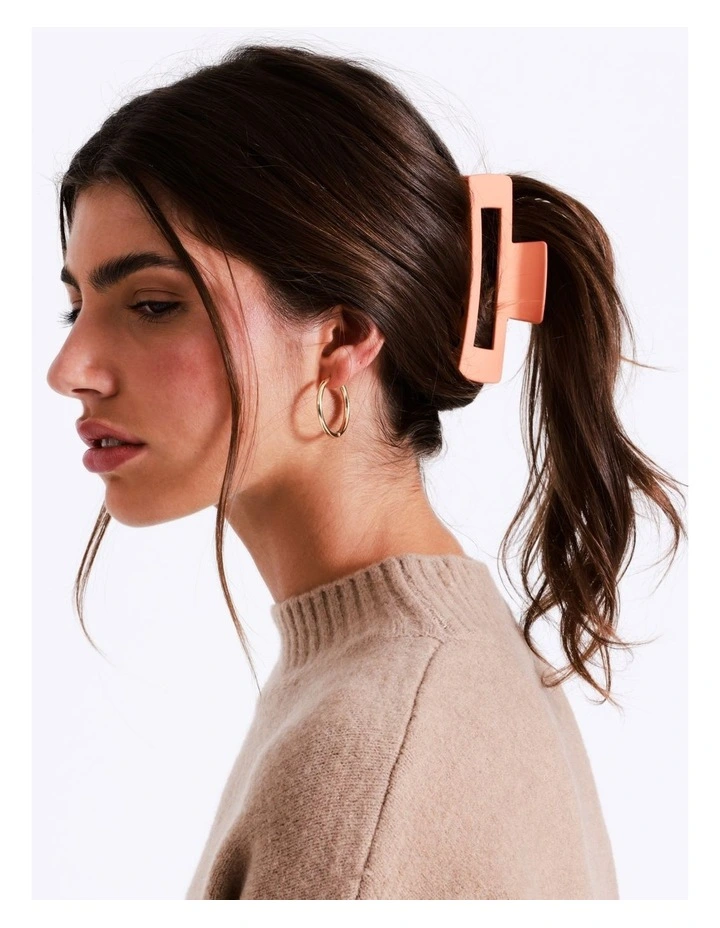 2 Pack Rectangle Matte Claw Clip in Pink