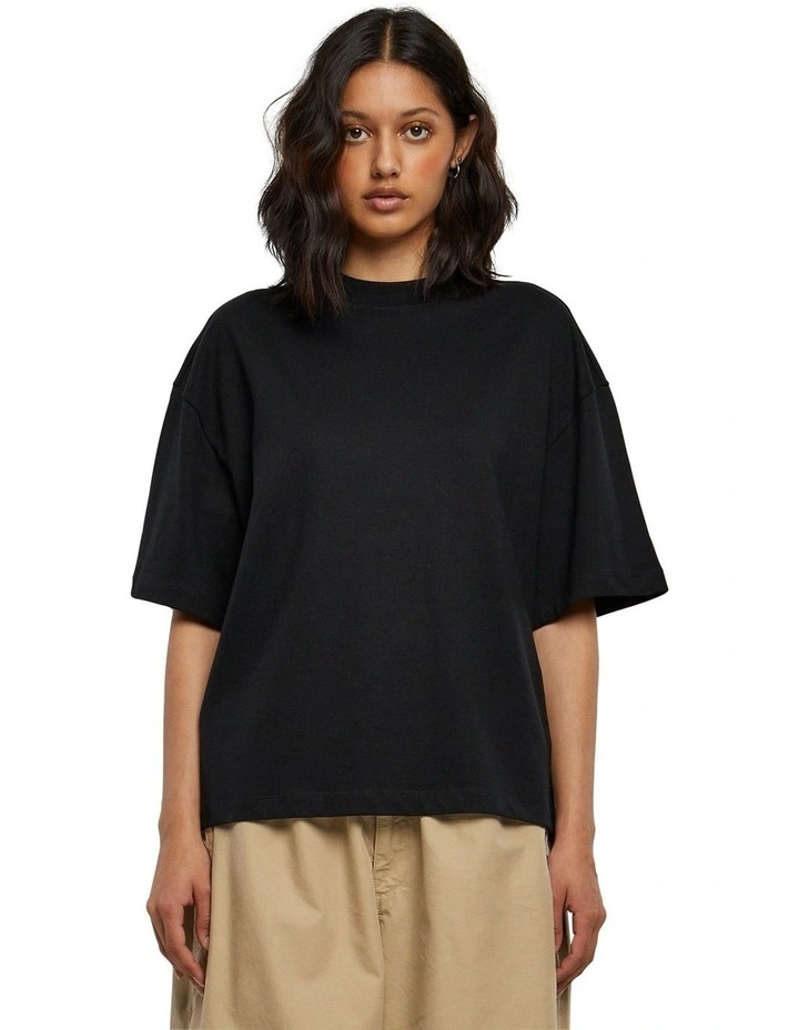 Organic Heavy Slit Tee in Black