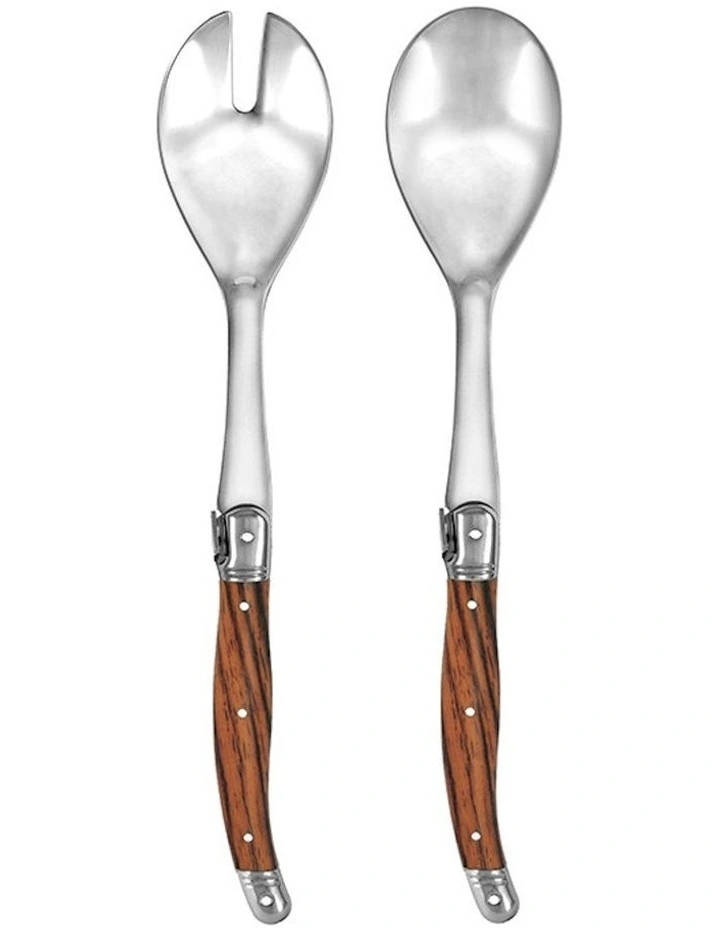 Stainless Steel Salad Server Sets 28.5cm in Brown