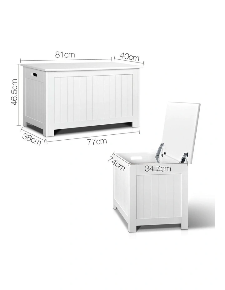 Keezi Kids Toy Box Storage Chest Cabinet Children Organiser White Container