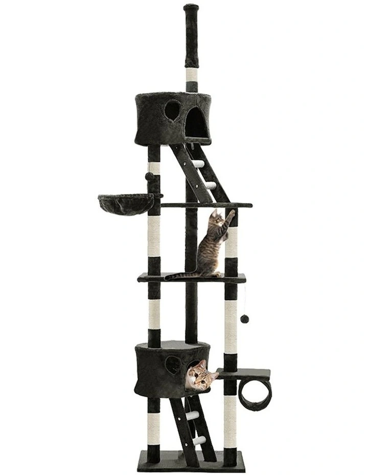Tower Scratching Cat Tree 260cm in Grey