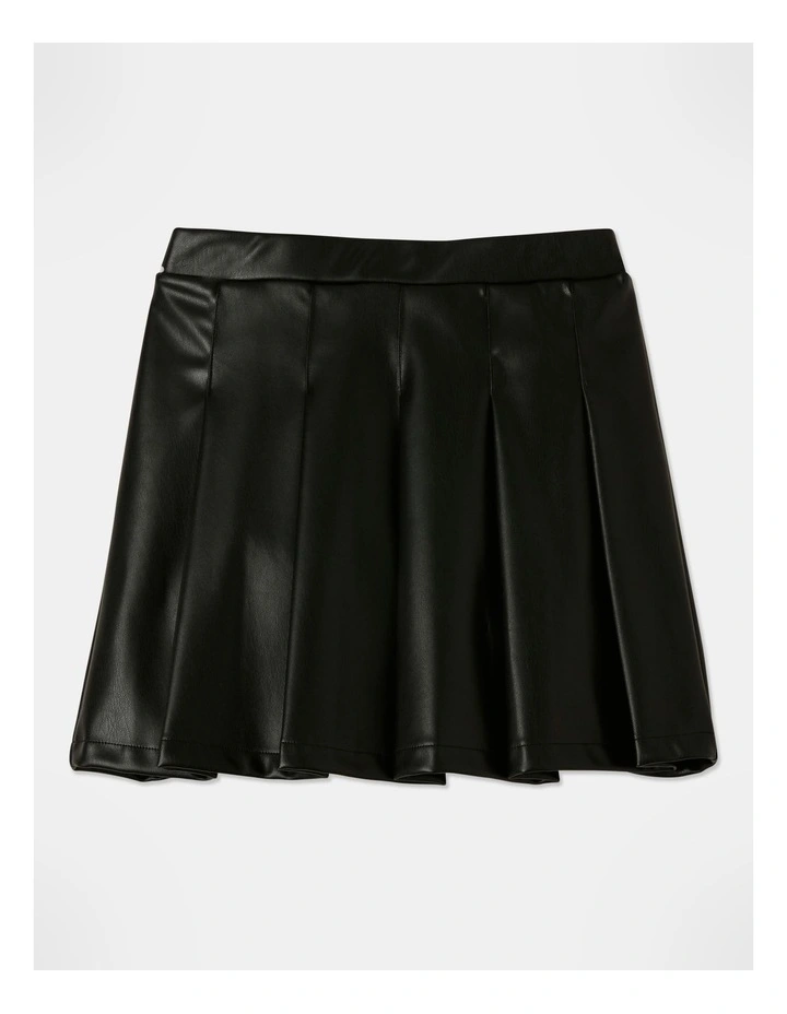 Faux Leather Skirt in Black
