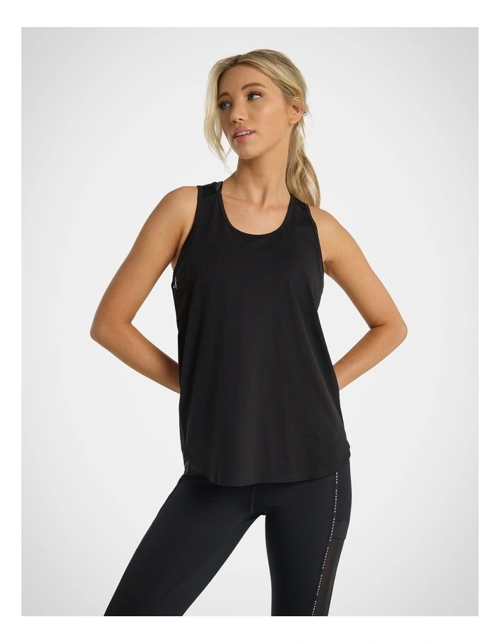 Mesh Panel Tank Top in Black