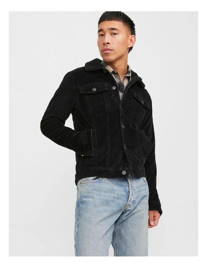 Alvin Sherpa Corduroy Jacket in Black