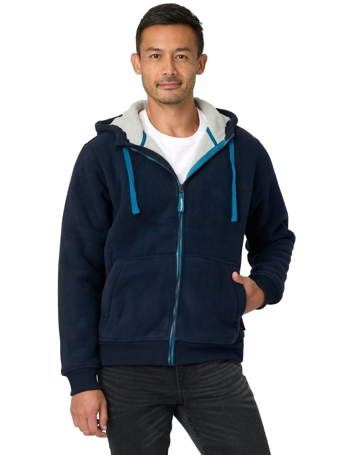 Taylor Sherpa Fleece Hoodie in Navy