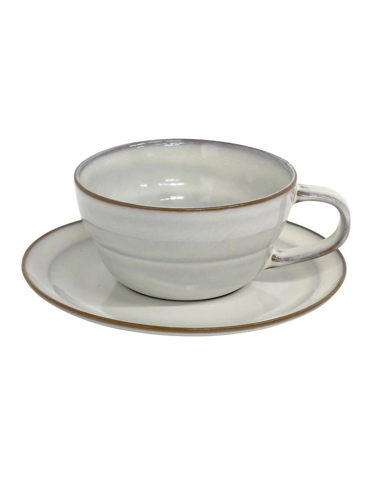 Clover Teacup & Saucer 230ml/15cm in Natural