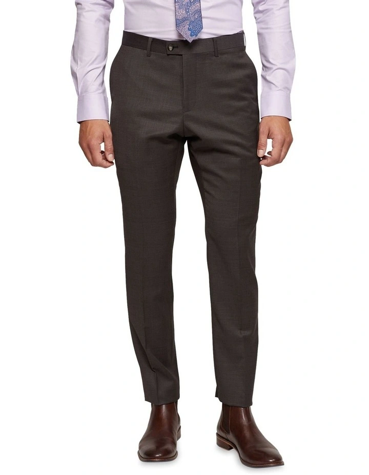 Hopkins Wool Suit Trousers in Brown