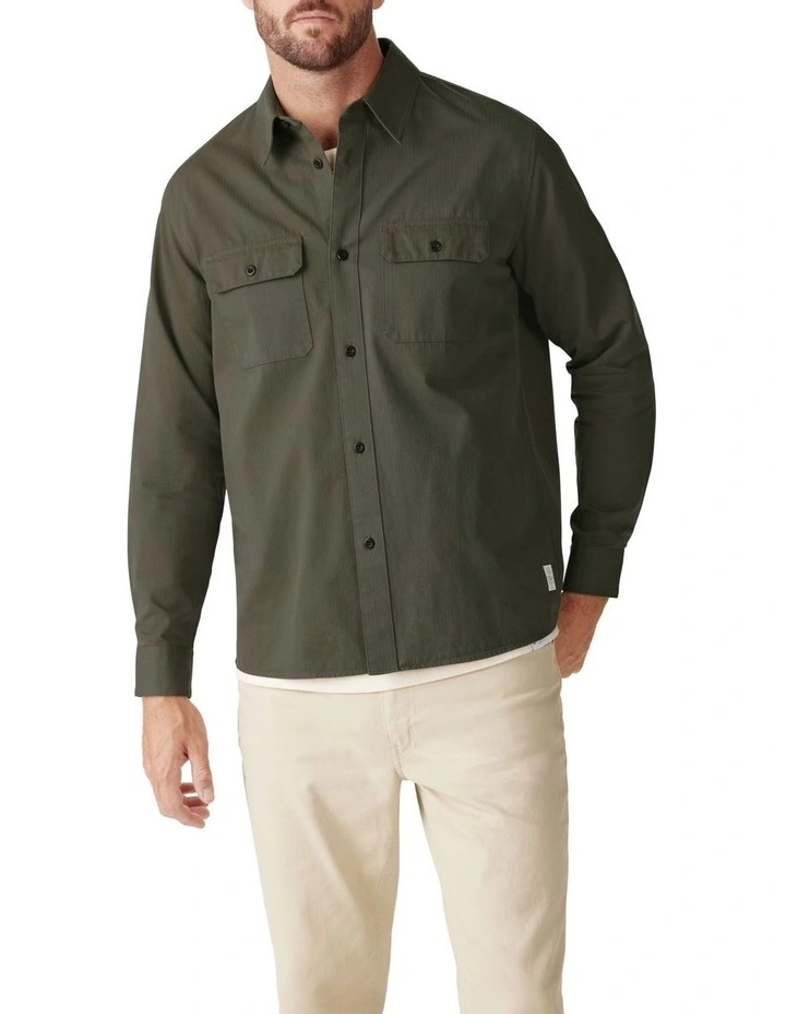 Field Long Sleeve Shirt in Olive