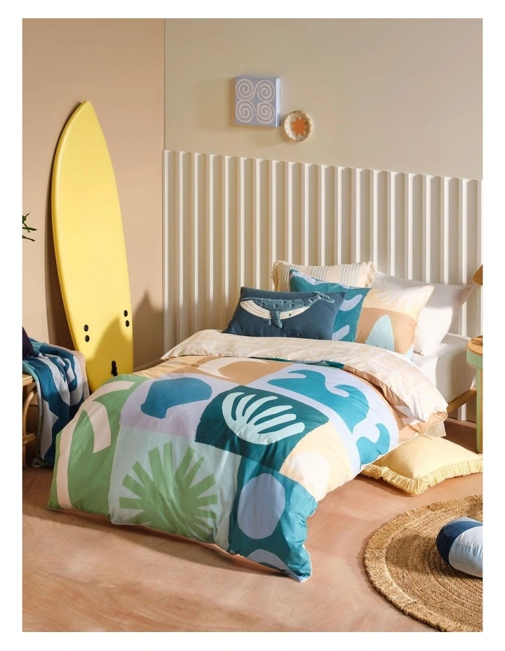 Beach Day Quilt Cover Set in Saltwater