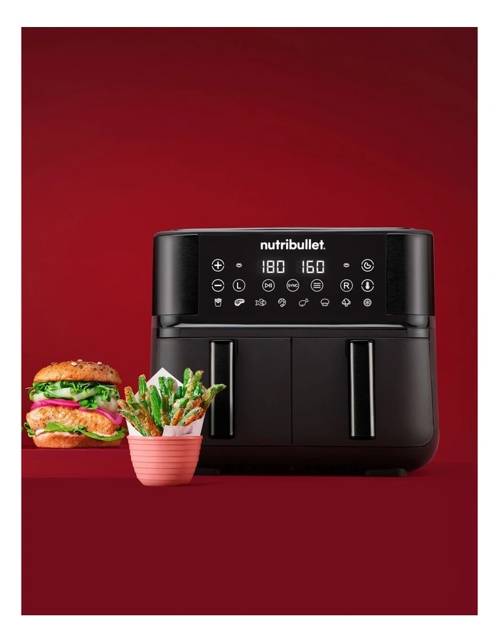 Twin Drawer Air Fryer in Black