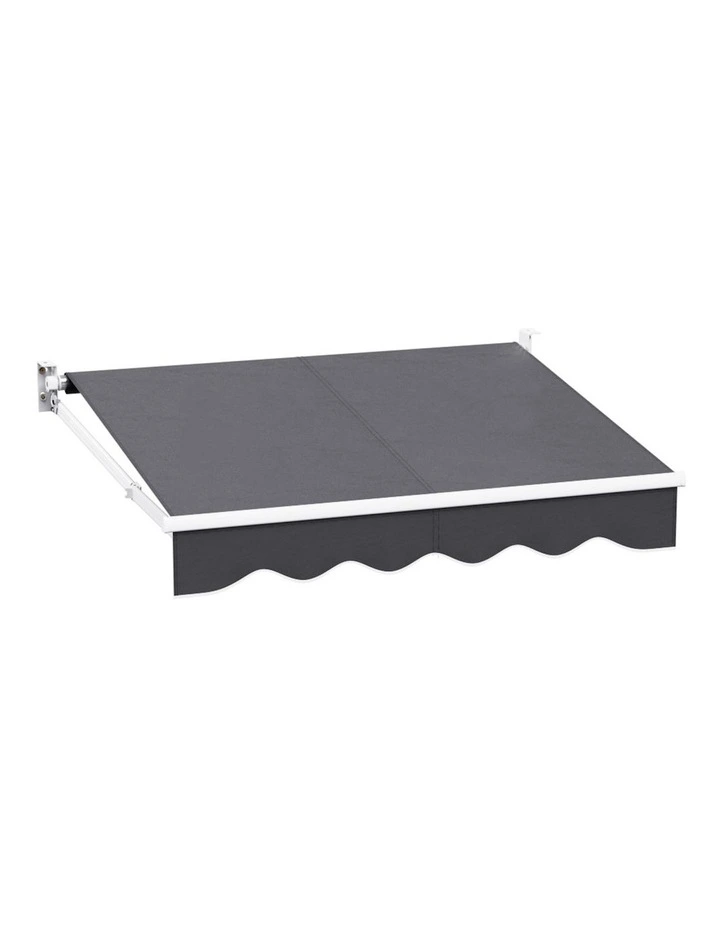 Retractable Folding Arm Awning Manual Sunshade 2Mx1.5M in Grey
