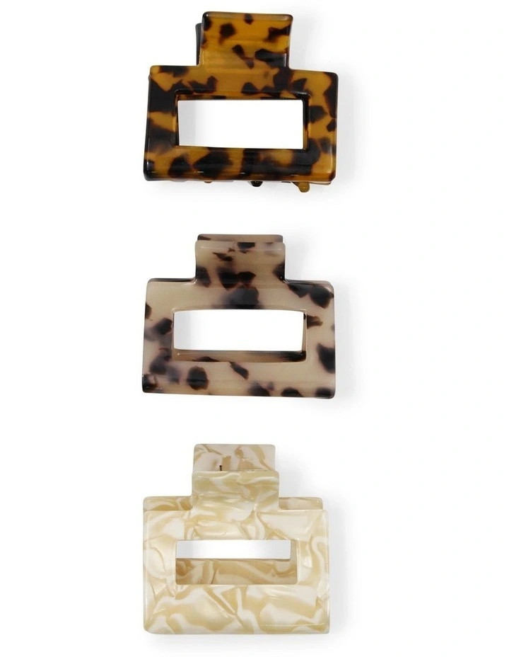 Melina Hair Claw Set in Shell Mix