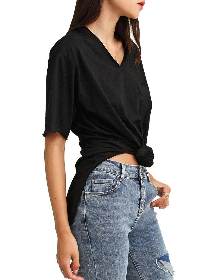 Brave Soul Oversized T-Shirt in Black