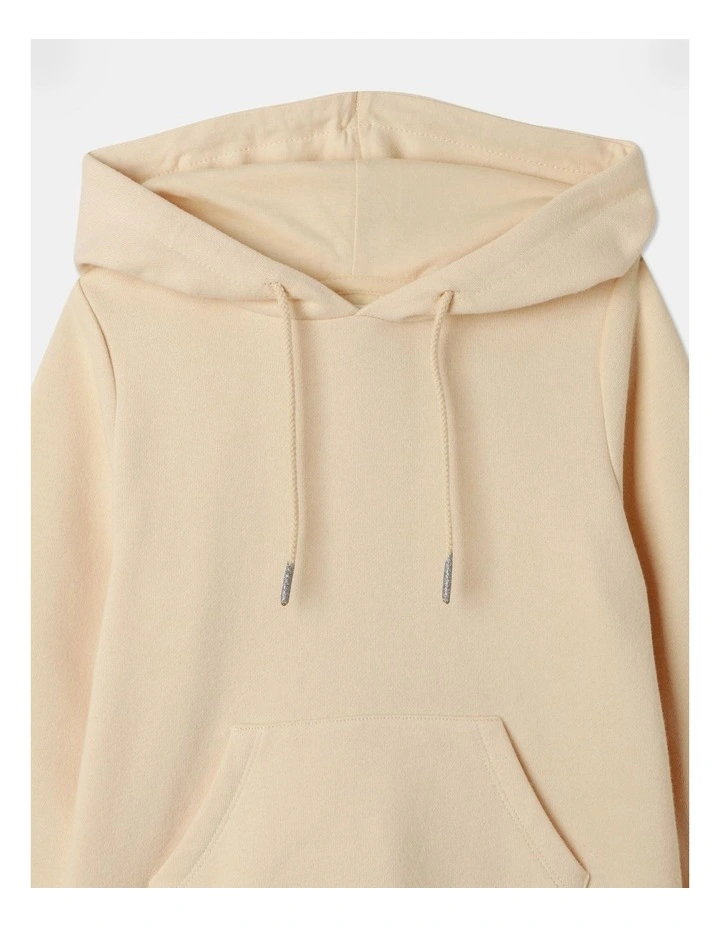 Essential Plain Hooded Sweat Top in Tan
