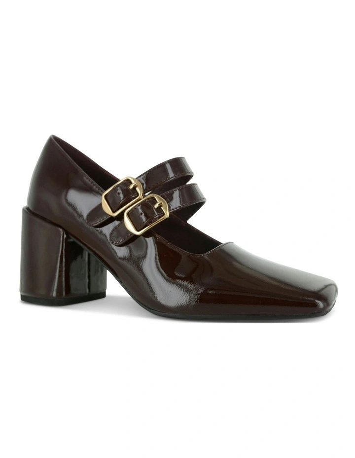 Izah Heeled Mary Janes Shoes in Merlot