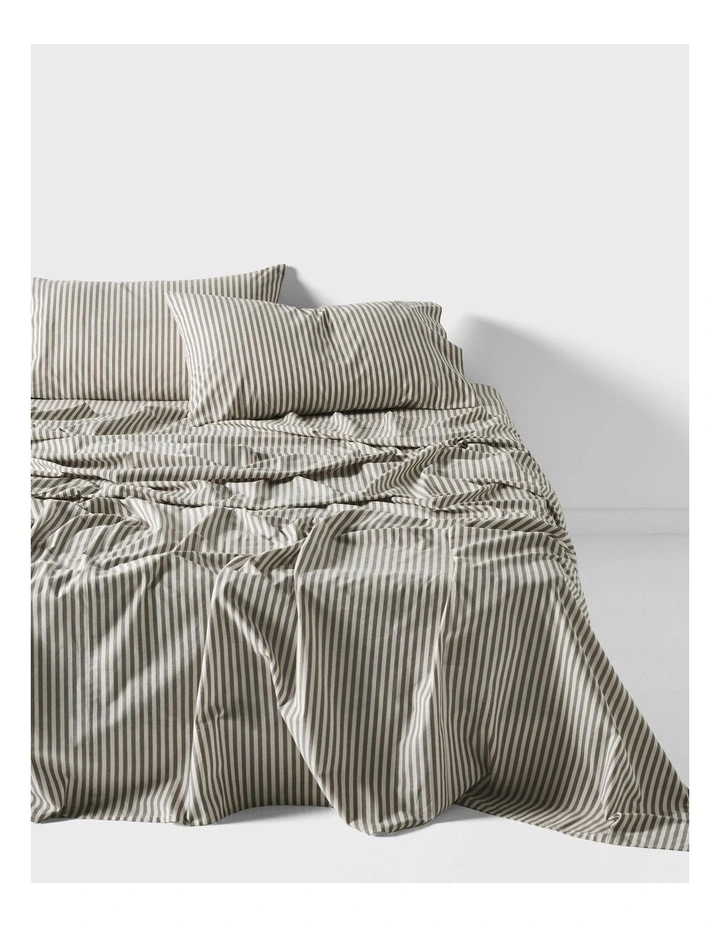 Classic Stripe Sheet Set in Charcoal